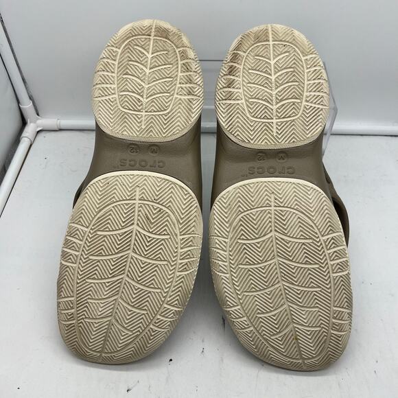 Crocs Sandals Mens 12 Swiftwater Deck Flip Flop Tan Khaki Stucco Thong - Picture 5 of 6